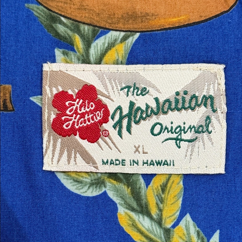 Vtg Hilo Hattie The Hawaiian Original Postcard Aloha Shirt Mens XL - Picture 2 of 10